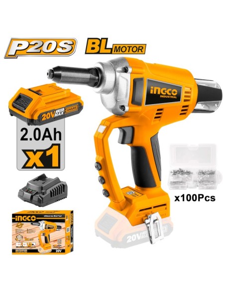 RIVETTATRICE BATTERIA 20V 1 BATT 2Ah