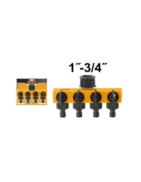 CONNETTORE A QUATTRO VIE 1"-3/4"