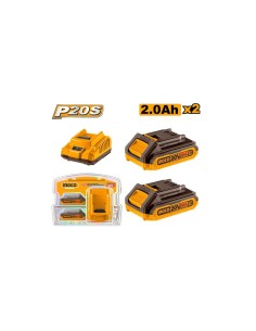 KIT 2 BATTERIA 20V 2Ah + CARICABATTERIE