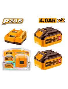 KIT 2 BATTERIE 20V 4Ah + CARICABATTERIE