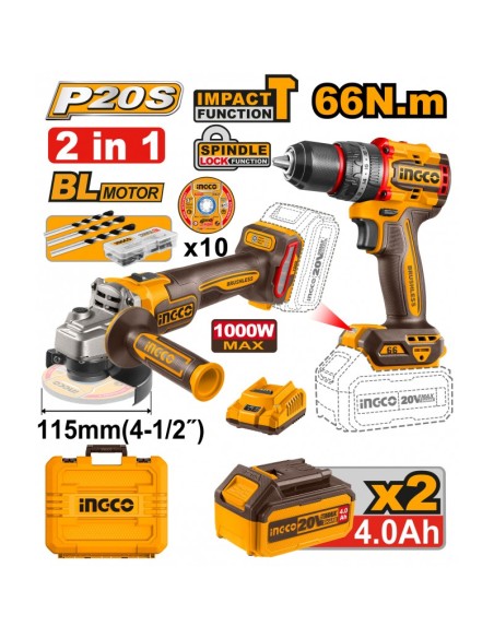 VALIGIA KIT TRAPANO+SMERIGL 20V 2BAT