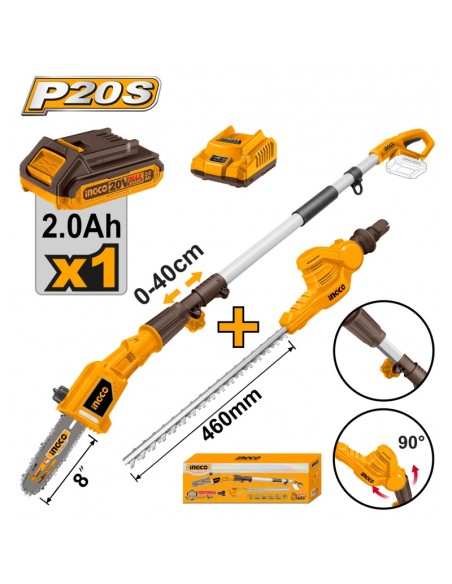 SET SEGA ASTA LUNGA+TAGLIASIEPI 20V 1BAT