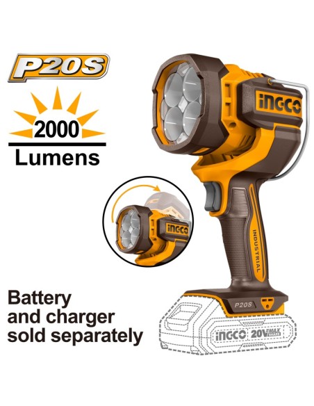 LAMPADA DA LAVORO A BATTERIA 20V NUDA