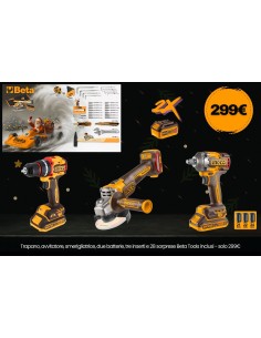 Kit Natale Pro INGCO + Beta Tools – Trapano, Avvitatore, Smerigliatrice e Cale