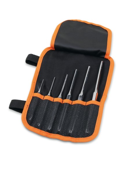 Serie di 6 cacciaspina (art. 31) in busta avvolgibile di poliestere