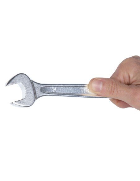 Chiave combinata a forchetta e poligonale piegata cromata