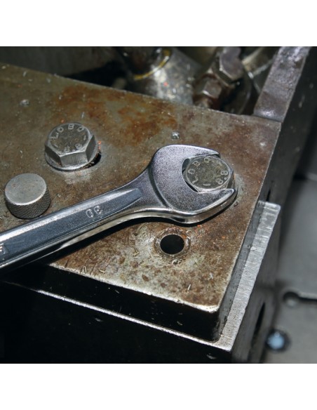 Chiave combinata a forchetta e poligonale piegata cromata