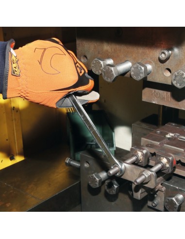 Chiave combinata a forchetta e poligonale piegata cromata