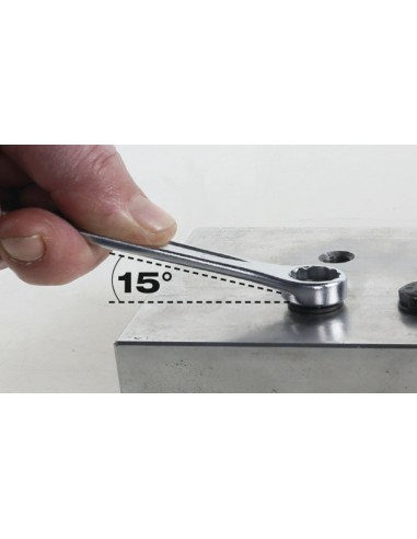 Chiave combinata a forchetta e poligonale piegata cromata