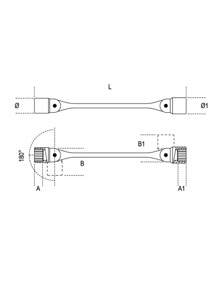 Chiavi a bussola poligonale snodate doppie cromate Chiavi a bussola poligonale snodate doppie cromate