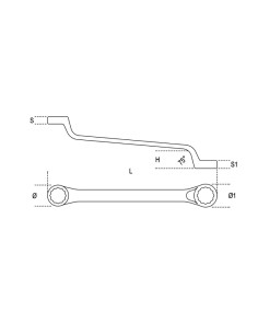 Chiavi poligonali doppie curve profonde cromate 2