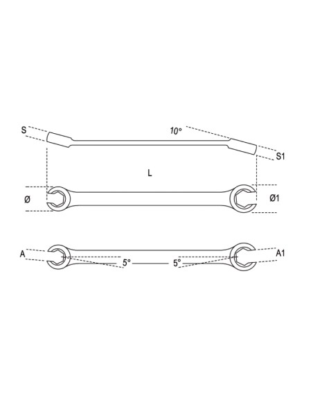 Chiavi per raccordi tubi cromate Chiavi per raccordi tubi cromate