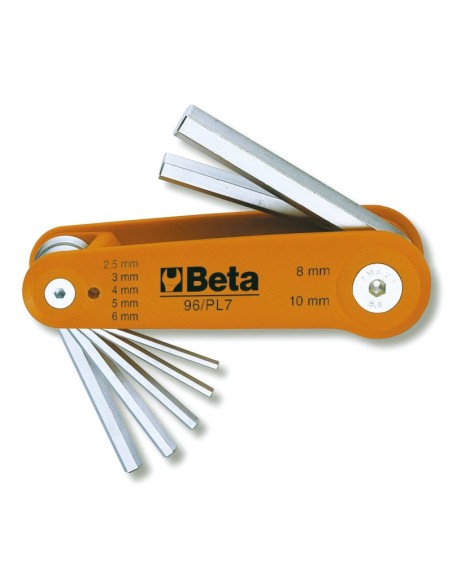 Serie di 7 chiavi maschio esagonale piegate (art. 96)