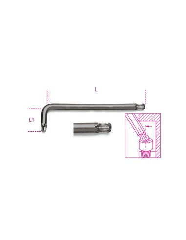 Chiavi maschio piegate con un'estremità sferica per viti con impronta Torx®, b