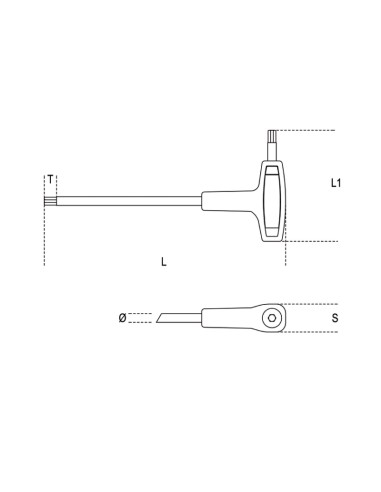 Chiavi maschio piegate con impugnatura per viti con impronta Torx® cromate