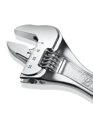 Chiave regolabile a rullino cromata con scala graduata