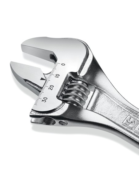 Chiave regolabile a rullino cromata con scala graduata