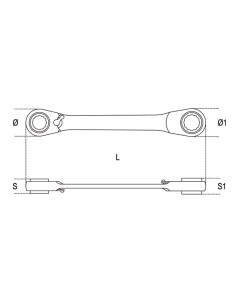 Chiavi poligonali doppie diritte a cricchetto cromate 2