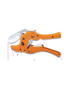 Cesoia a cricchetto per tubi in materiale plastico