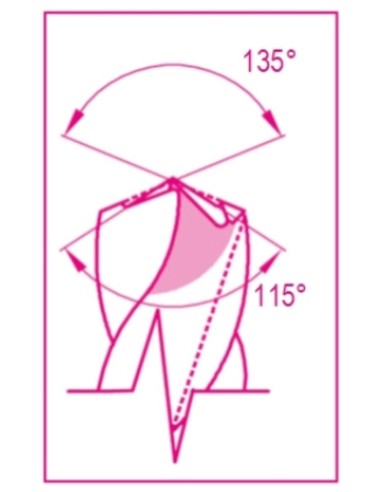 Serie di 19 punte in HSS con affilatura speciale a doppio cono di penetrazione