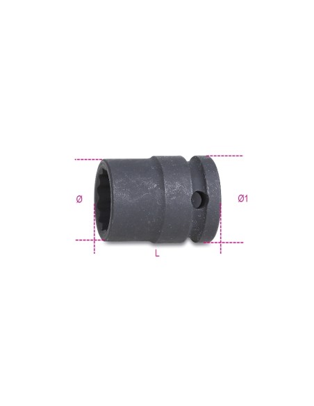 Chiavi a bussola con attacco quadro femmina 1/2" bocca poligonale serie normale, Chiavi a bussola con attacco quadro femmina 1/2" bocca poligonale serie normale,