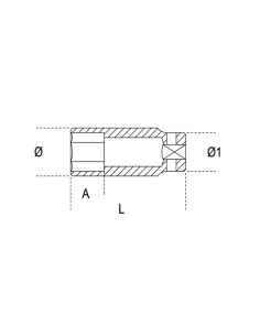 Chiavi a bussola con attacco quadro femmina 3/4" bocca esagonale serie lunga sot 2