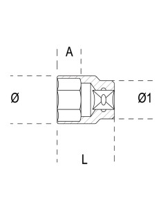 Chiavi a bussola con attacco quadro femmina 1/4" bocca esagonale, cromate 2