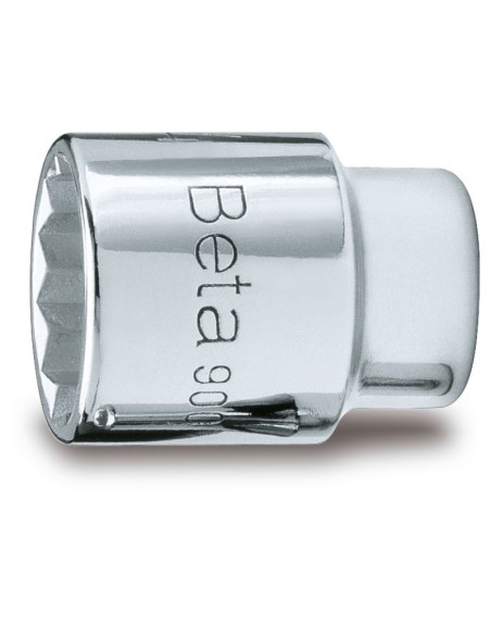 Chiavi a bussola con attacco quadro femmina 1/4" bocca poligonale, cromate