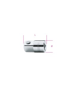 Raccordo con attacco quadro femmina 1/4" e maschio 3/8" cromato