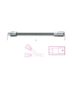 Prolunga flessibile con attacchi quadri maschio e femmina 1/4" cromata