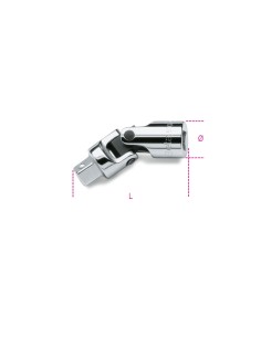 Snodo con attacchi quadri, maschio e femmina 1/4" cromato