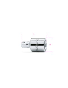 Raccordo con attacco quadro femmina 3/8" e maschio 1/4" cromato