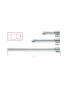 Prolunghe con attacchi quadri maschio e femmina 3/8" cromate