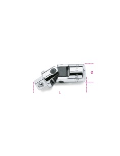 Snodo con attacchi quadri maschio e femmina 3/8" cromato