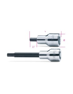 Chiavi a bussola maschio esagonale con attacco quadro femmina 1/2" cromate - ins