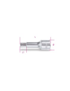 Chiavi a bussola maschio esagonale con attacco quadro femmina 1/2" cromate