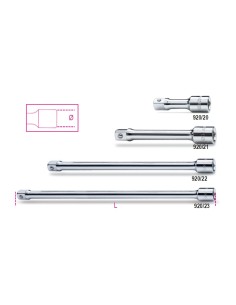Prolunghe con attacchi quadri maschio e femmina 1/2" cromate