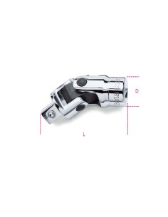 Snodo con attacchi quadri maschio e femmina 1/2" cromato